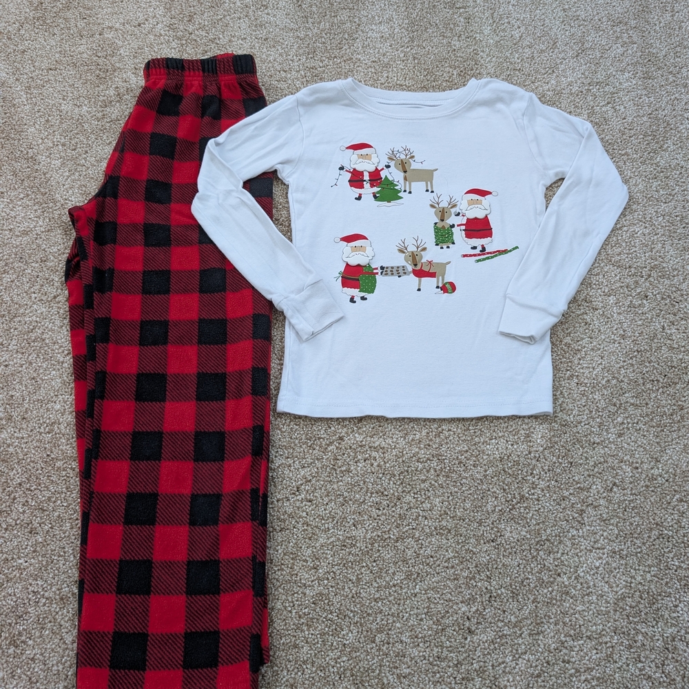 Carter's Festive Santa Pajama Set - White and Red (Holiday)